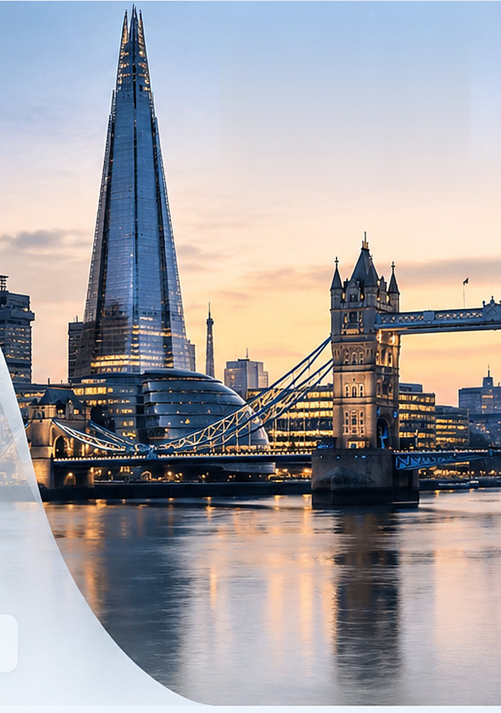The Shard and Tower Bridge at dusk &mdash; Tower Bridge Hospital, a private CQC-registered clinic in Whitechapel, East London