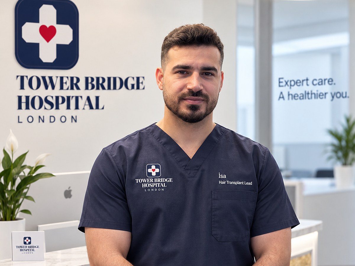 Isa Mustafa Nuri, hair transplant specialist, at Tower Bridge Hospital
