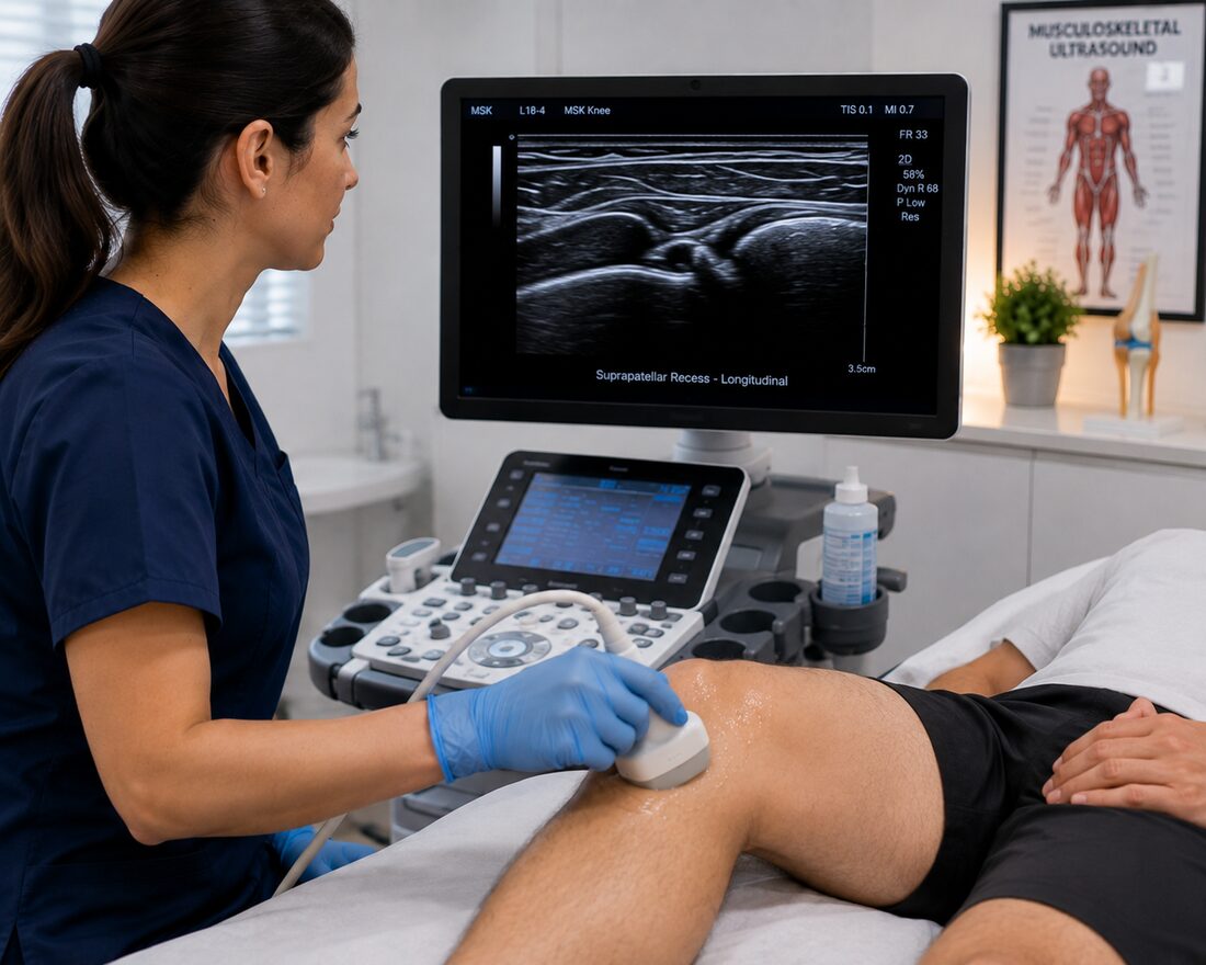 Knee Ultrasound Scan at Tower Bridge Hospital, Whitechapel, London
