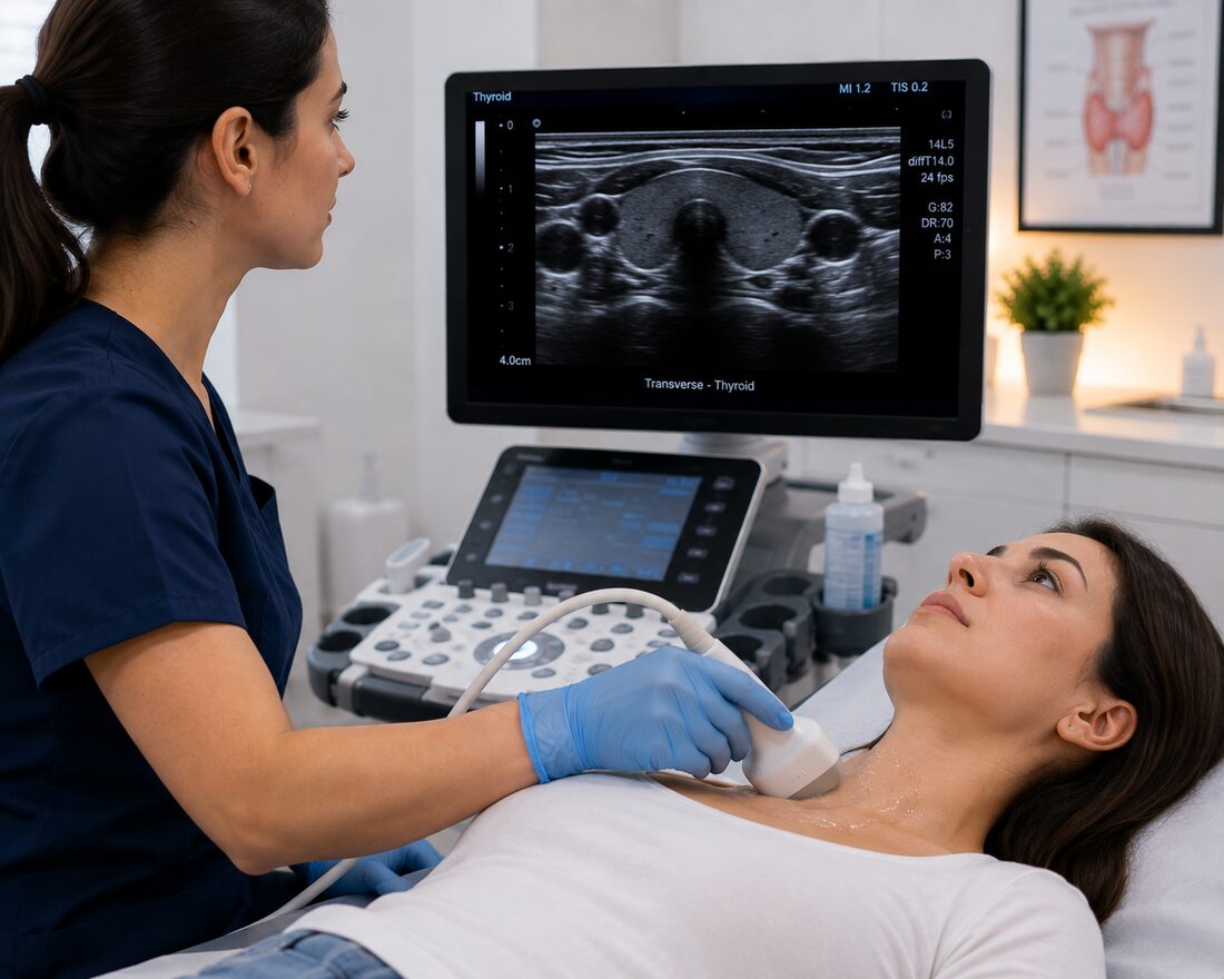 Thyroid Ultrasound Scan at Tower Bridge Hospital, Whitechapel, London