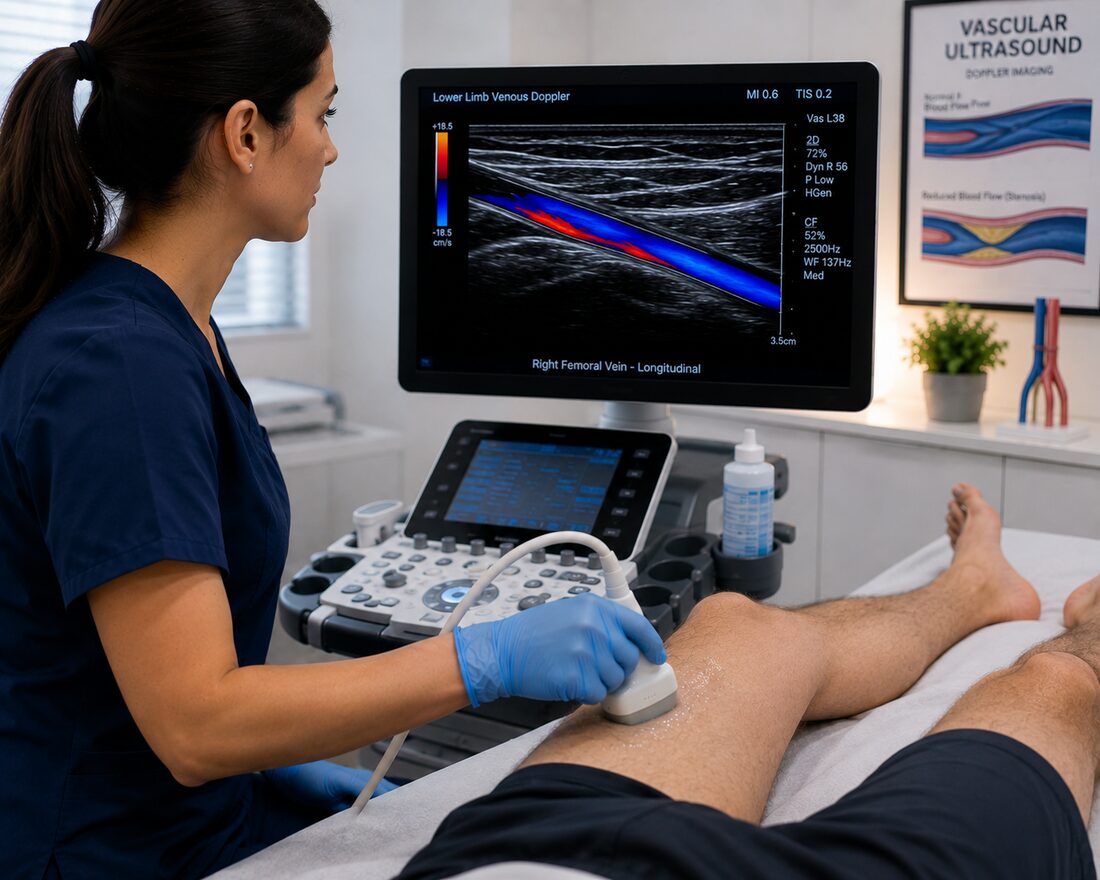 DVT Deep Vein Thrombosis Ultrasound at Tower Bridge Hospital, Whitechapel, London